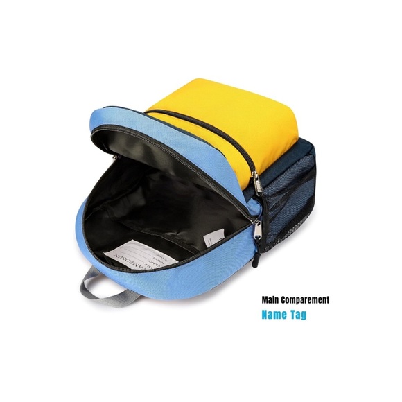 Vibrant Kids Backpack with Yellow and Blue Accents - Picture 4 of 15